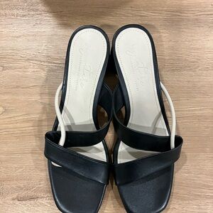 Black and Beige Women's Sandals